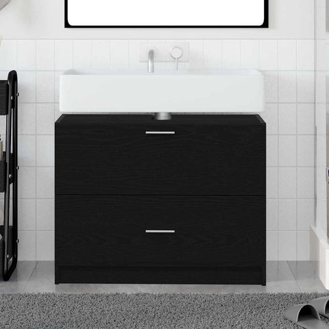vidaXL Sink Cabinet Black Oak 78 x 37 x 59 cm Engineered wood