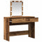 vidaXL Dressing Table with Mirror&LED Lights Old Wood Engineered Wood