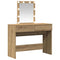 vidaXL Dressing Table with Mirror and LEDs Artisan Oak Engineered Wood