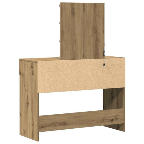 vidaXL Dressing Table with Mirror and LEDs Artisan Oak Engineered Wood