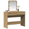 vidaXL Dressing Table with Mirror and LEDs Artisan Oak Engineered Wood