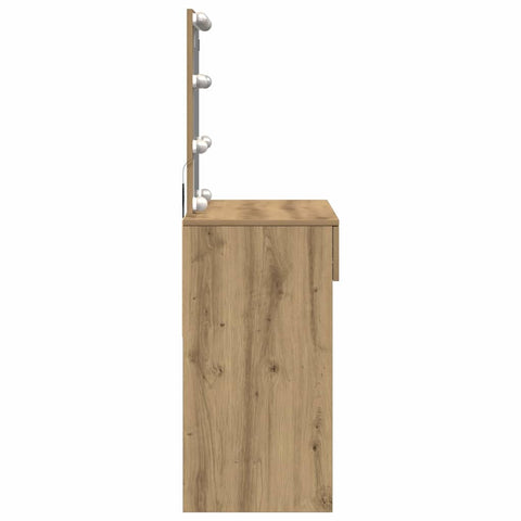vidaXL Dressing Table with Mirror and LEDs Artisan Oak Engineered Wood