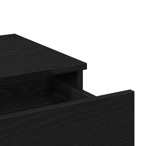 vidaXL Dressing Table with Mirror&LED Lights Black Oak Engineered Wood