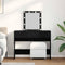 vidaXL Dressing Table with Mirror&LED Lights Black Oak Engineered Wood