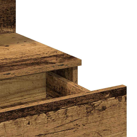 vidaXL Dressing Table with Mirror&LED Lights Old Wood Engineered Wood