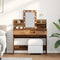 vidaXL Dressing Table with Mirror&LED Lights Old Wood Engineered Wood