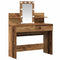 vidaXL Dressing Table with Mirror&LED Lights Old Wood Engineered Wood