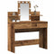 vidaXL Dressing Table with Mirror&LED Lights Old Wood Engineered Wood