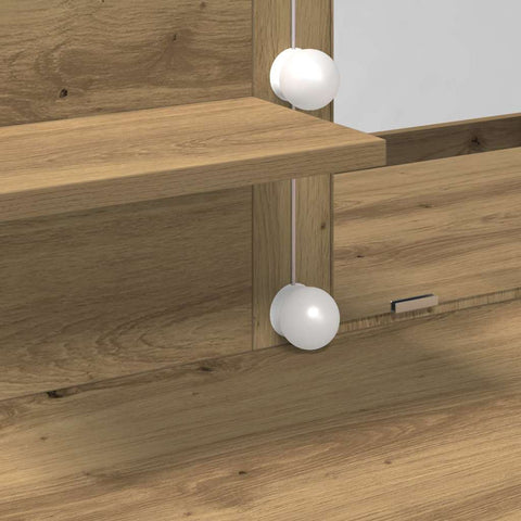 vidaXL Dressing Table with LED Artisan Oak 100x40x130 cm