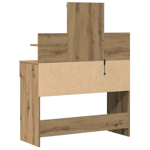 vidaXL Dressing Table with LED Artisan Oak 100x40x130 cm