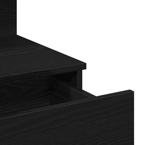 vidaXL Dressing Table with LED Black Oak 100x40x130 cm