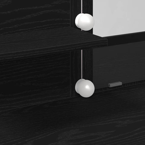vidaXL Dressing Table with LED Black Oak 100x40x130 cm