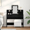 vidaXL Dressing Table with LED Black Oak 100x40x130 cm