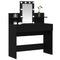 vidaXL Dressing Table with LED Black Oak 100x40x130 cm