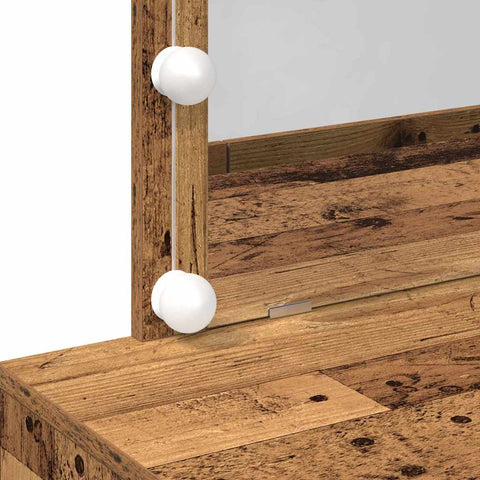vidaXL Dressing Table with LED Old Wood 100x40x120 cm