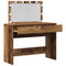 vidaXL Dressing Table with LED Old Wood 100x40x120 cm