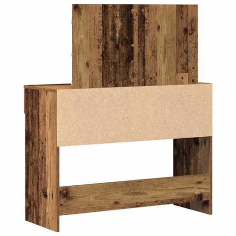 vidaXL Dressing Table with LED Old Wood 100x40x120 cm