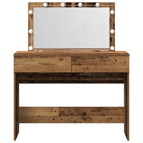 vidaXL Dressing Table with LED Old Wood 100x40x120 cm