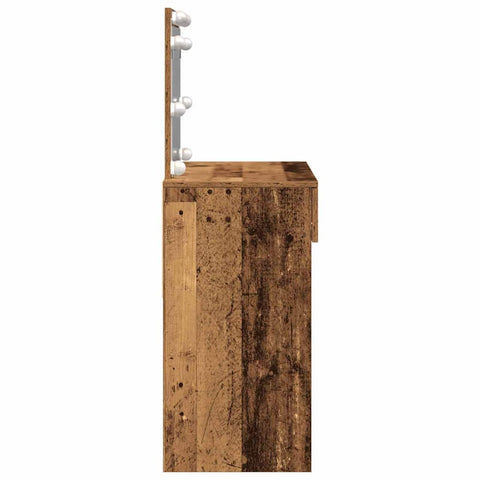 vidaXL Dressing Table with LED Old Wood 100x40x120 cm