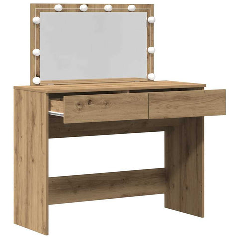 vidaXL Dressing Table with LED Artisan Oak 100x40x120 cm