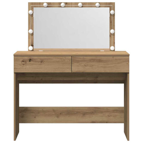 vidaXL Dressing Table with LED Artisan Oak 100x40x120 cm