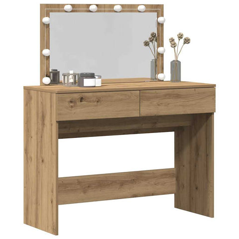 vidaXL Dressing Table with LED Artisan Oak 100x40x120 cm