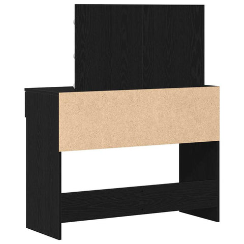 vidaXL Dressing Table with LED Black Oak 100x40x120 cm