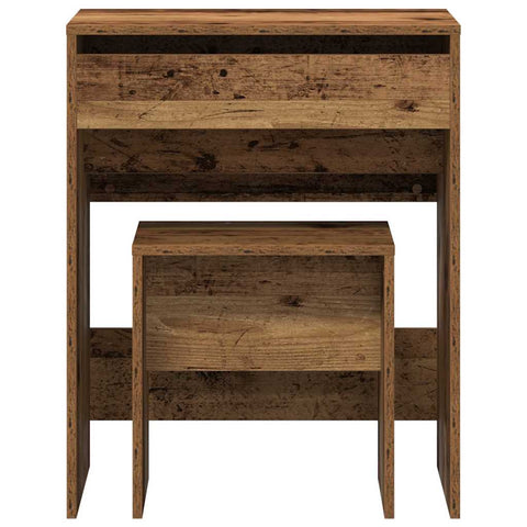 vidaXL Dressing Table with Mirror Old Wood Engineered Wood