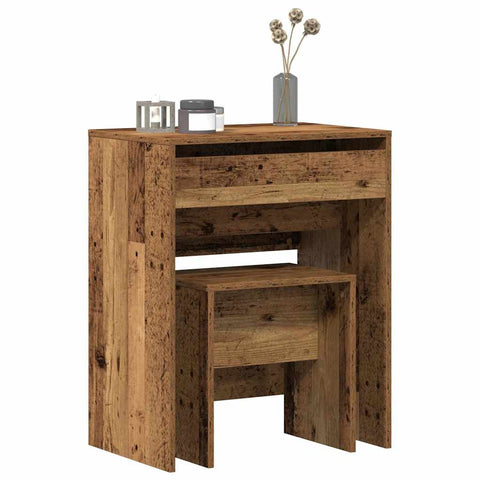 vidaXL Dressing Table with Mirror Old Wood Engineered Wood