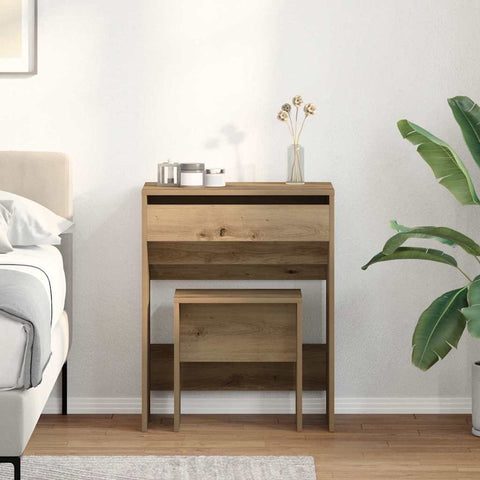 vidaXL Dressing Table with Mirror Artisan Oak Engineered Wood
