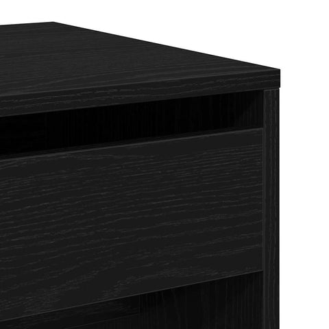 vidaXL Dressing Table with Mirror Black Oak Engineered Wood