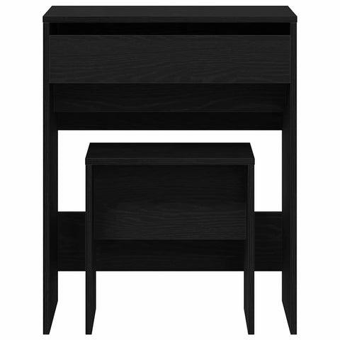 vidaXL Dressing Table with Mirror Black Oak Engineered Wood