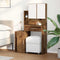 vidaXL Dressing Table with Mirror&LED Lights Old Wood Engineered Wood