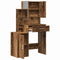 vidaXL Dressing Table with Mirror&LED Lights Old Wood Engineered Wood