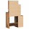 vidaXL Dressing Table with Mirror&LED Lights Old Wood Engineered Wood