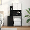 vidaXL Dressing Table with Mirror&LED Lights Black Oak Engineered Wood