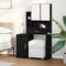 vidaXL Dressing Table with Mirror&LED Lights Black Oak Engineered Wood