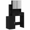 vidaXL Dressing Table with Mirror&LED Lights Black Oak Engineered Wood