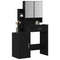 vidaXL Dressing Table with Mirror&LED Lights Black Oak Engineered Wood