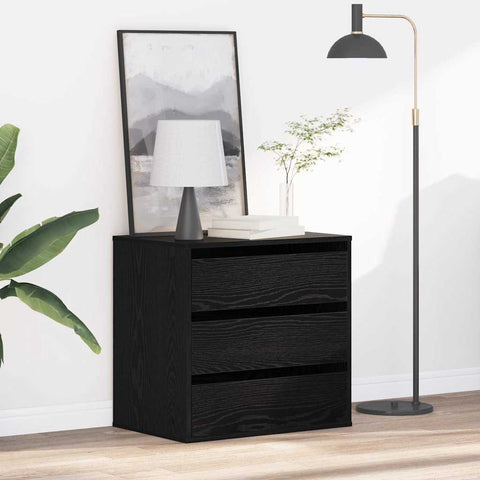 vidaXL Chest of Drawers Black oak 60 x 41 x 58 cm Engineered wood