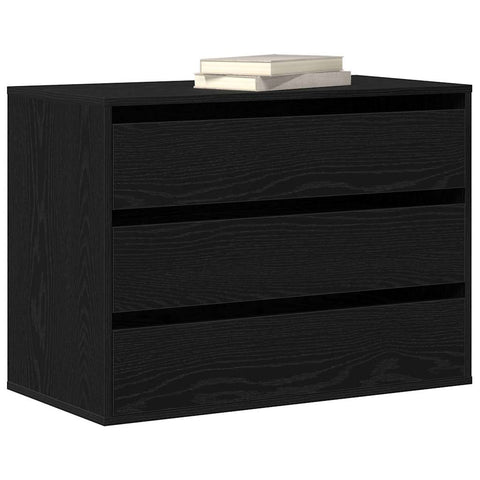 vidaXL Chest of Drawers Black oak 80 x 41 x 58 cm Engineered wood