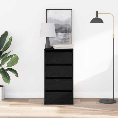 vidaXL Chest of Drawers Black oak 40 x 41 x 76 cm Engineered wood