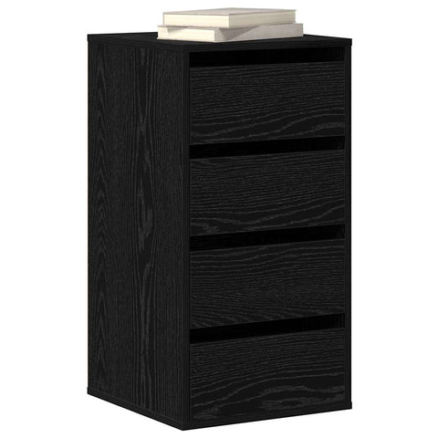 vidaXL Chest of Drawers Black oak 40 x 41 x 76 cm Engineered wood