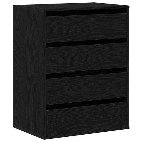 vidaXL Chest of Drawers Black oak 60 x 41 x 76 cm Engineered wood