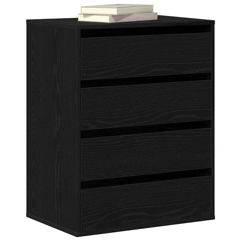 vidaXL Chest of Drawers Black oak 60 x 41 x 76 cm Engineered wood