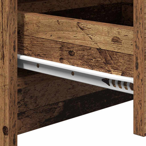 vidaXL Bedside Cabinet with LED Lights Old Wood Engineered Wood