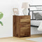 vidaXL Bedside Cabinet with LED Lights Old Wood Engineered Wood