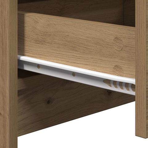 vidaXL Bedside Cabinet with LED Lights Artisan Oak Engineered Wood