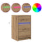 vidaXL Bedside Cabinet with LED Lights Artisan Oak Engineered Wood