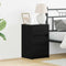 vidaXL Bedside Cabinet with LED Lights Black Oak Engineered Wood